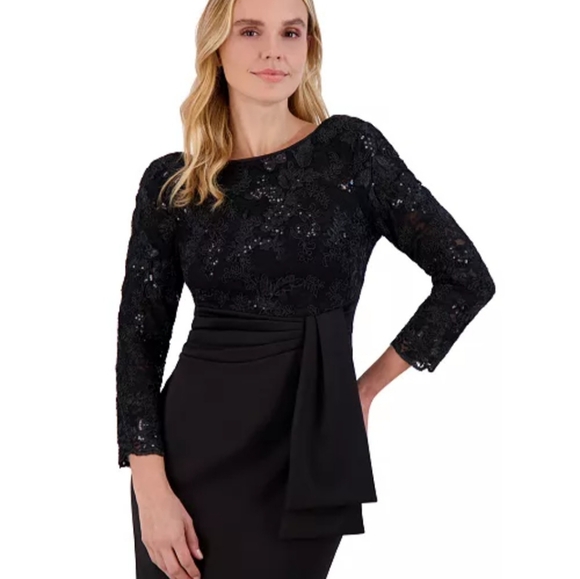 Beautiful, Aubergine colored, Sequin floor-length formal gown - Picture 3 of 9